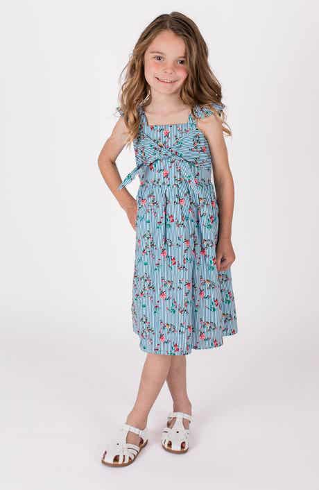 Popatu Kids' Floral Stripe Sleeveless Dress