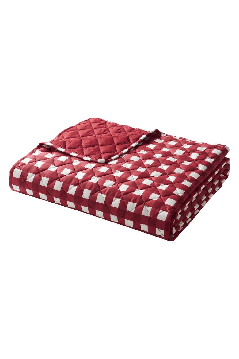 Gingham Quilt Set, Alternate, color, RED
