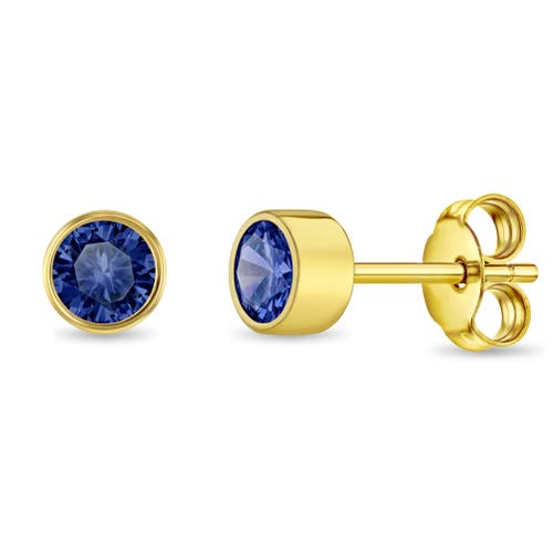 IN SEASON JEWELRY IN SEASON JEWELRY 14K SAPPHIRE HALO GIRL EARRINGS