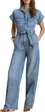 Lauren Ralph Lauren Wide Leg Denim Jumpsuit