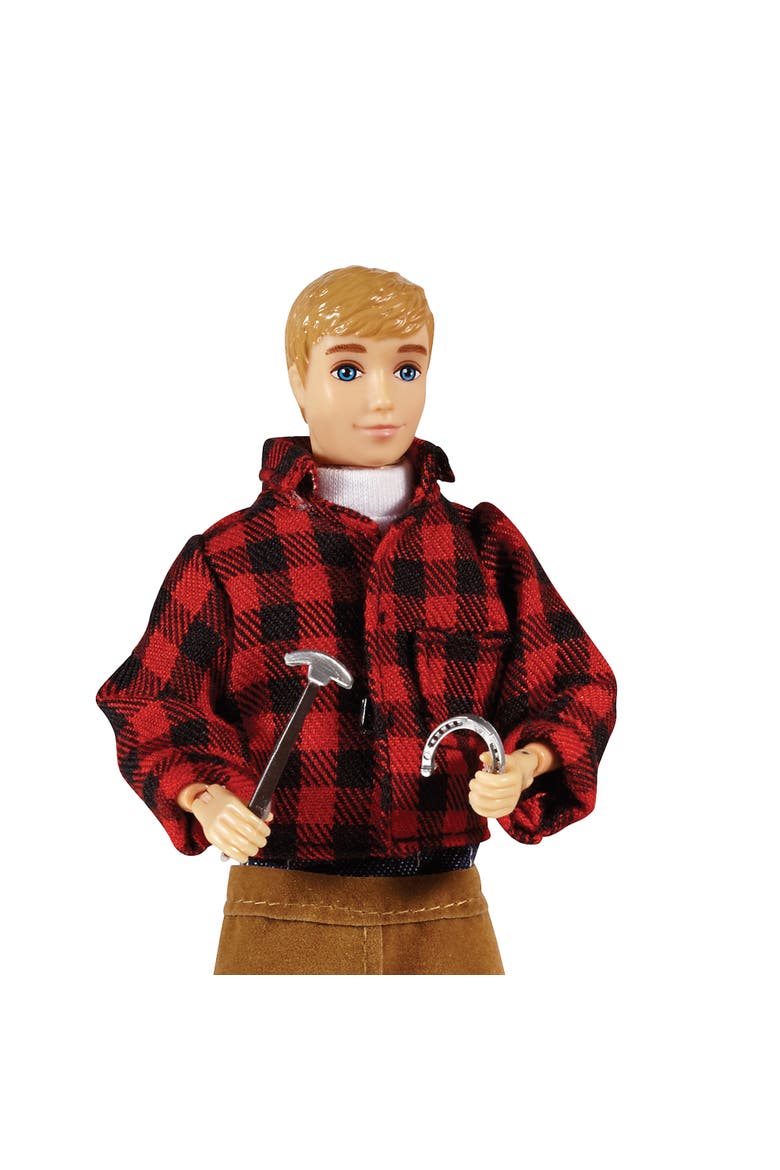 Traditional Farrier With Blacksmith Tools 8" Toy Figure, Alternate, color, Multicolored