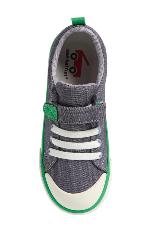 See Kai Run Kids' Stevie Ii Sneaker In Gray Denim/green