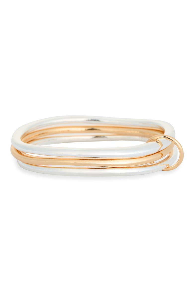Connected Bangle Set, Main, color, GOLD- SILVER