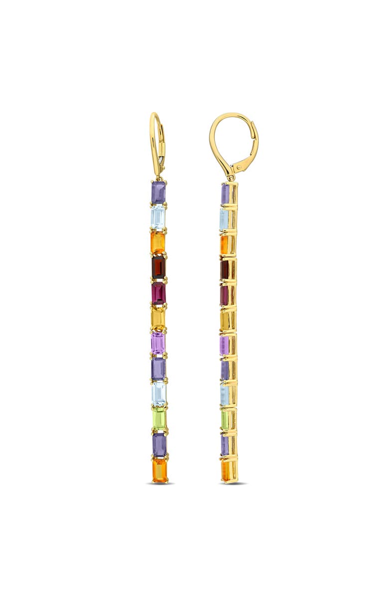 Julianna B. Multi-Gemstone Linear Drop Earrings 14k, Main, color, Yellow Gold