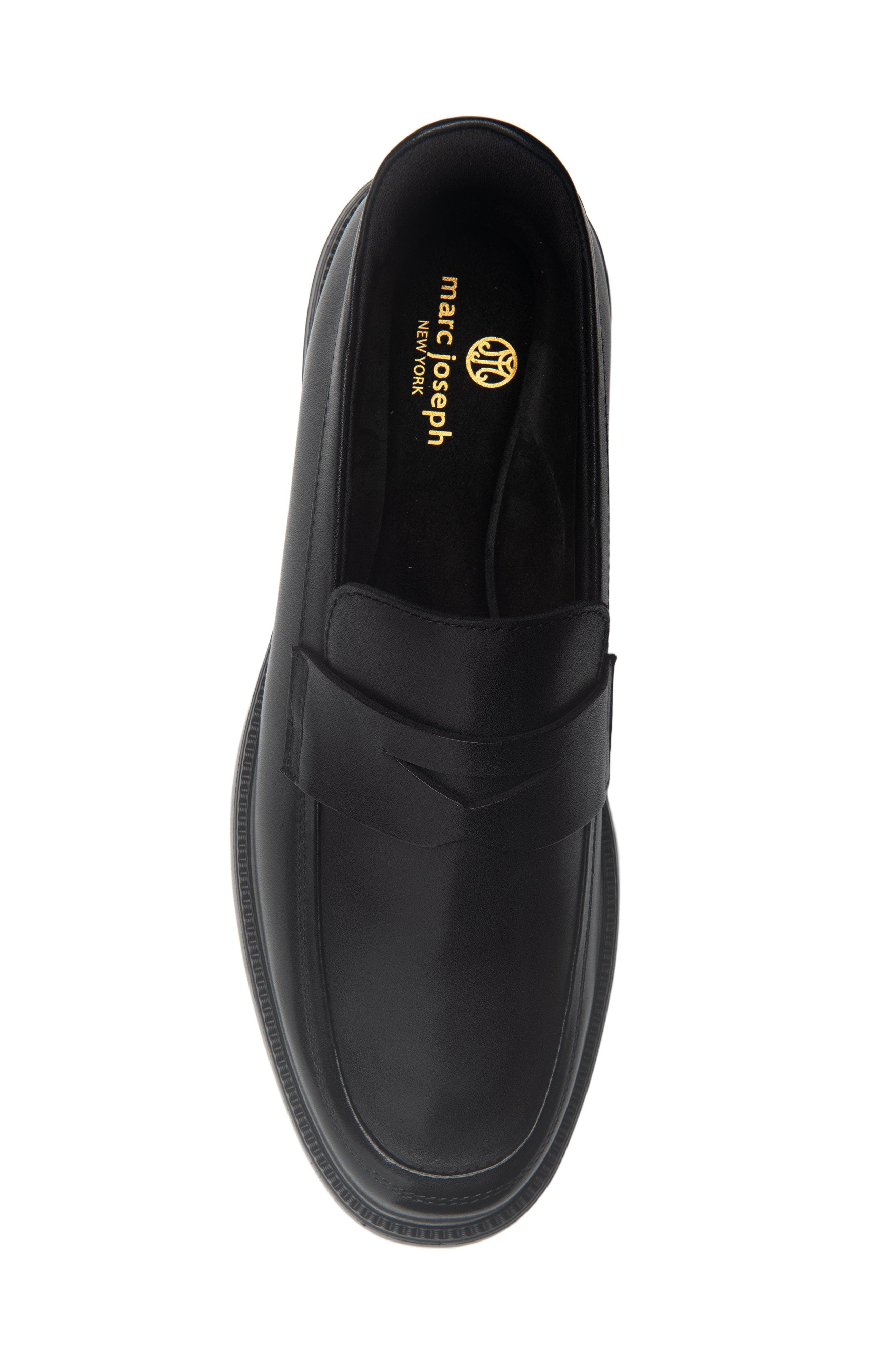 Joseph Street Hands Free Technology Leather Penny Loafer, Alternate, color, Black Napa Leather