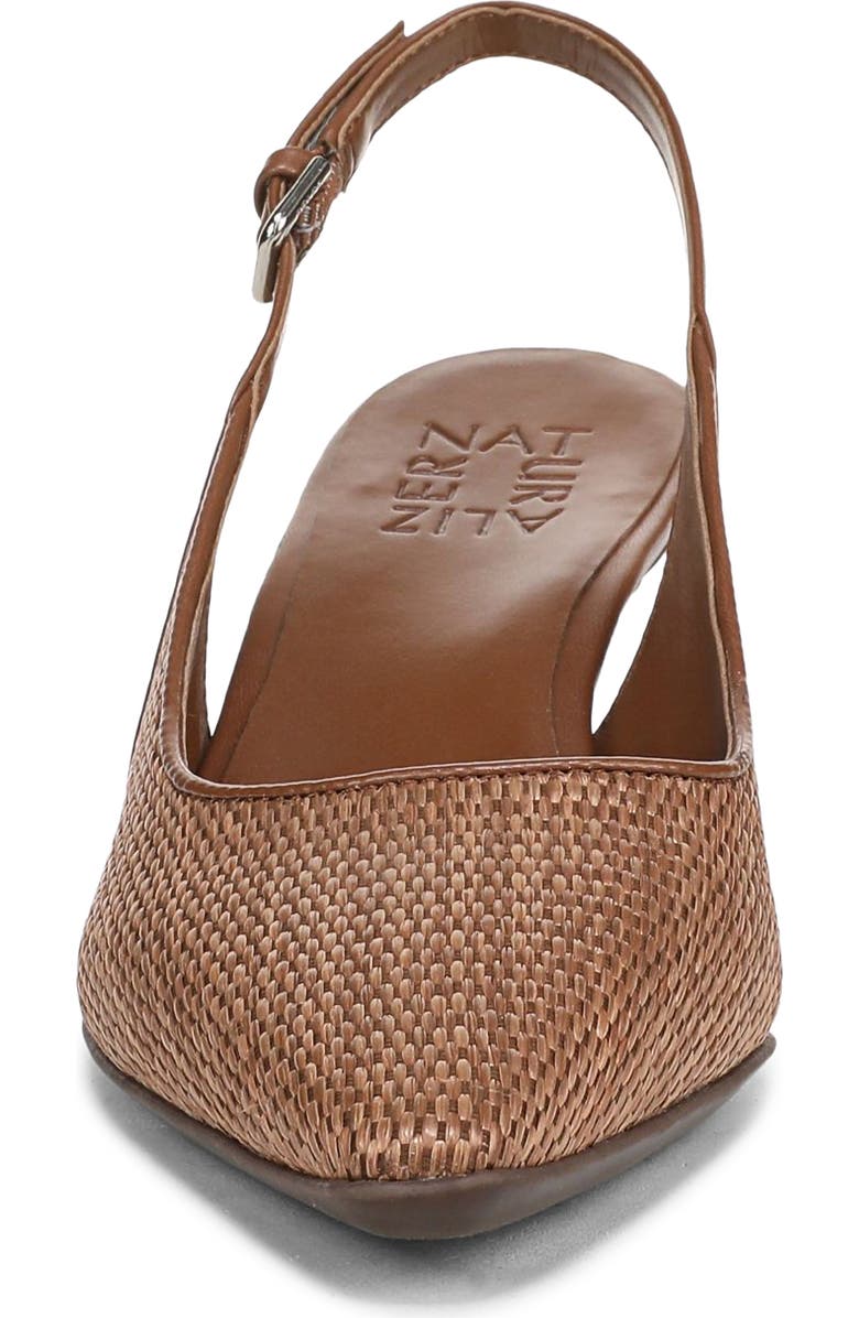 Naturalizer Tansy Slingback Kitten Heel Pump, Alternate, color, Walnut Brown Faux Raffia