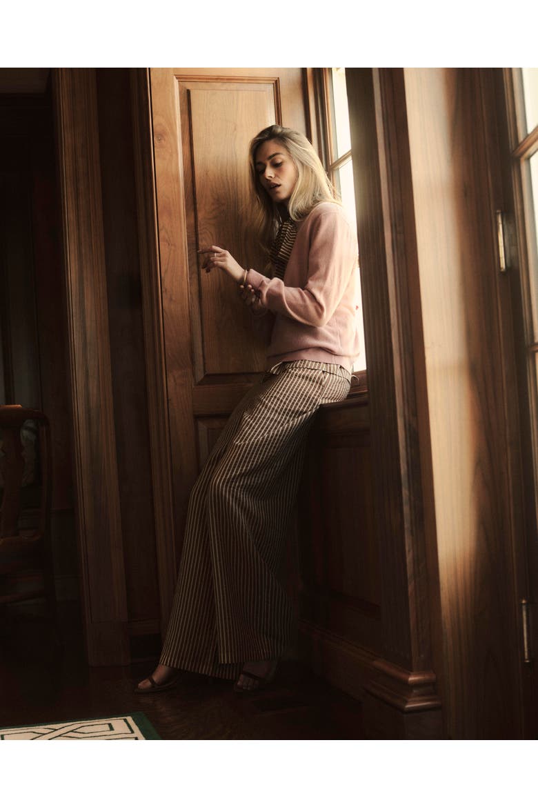Olivia Wide-Leg Striped Seersucker Pants, Alternate, color, Winnetka Stripe
