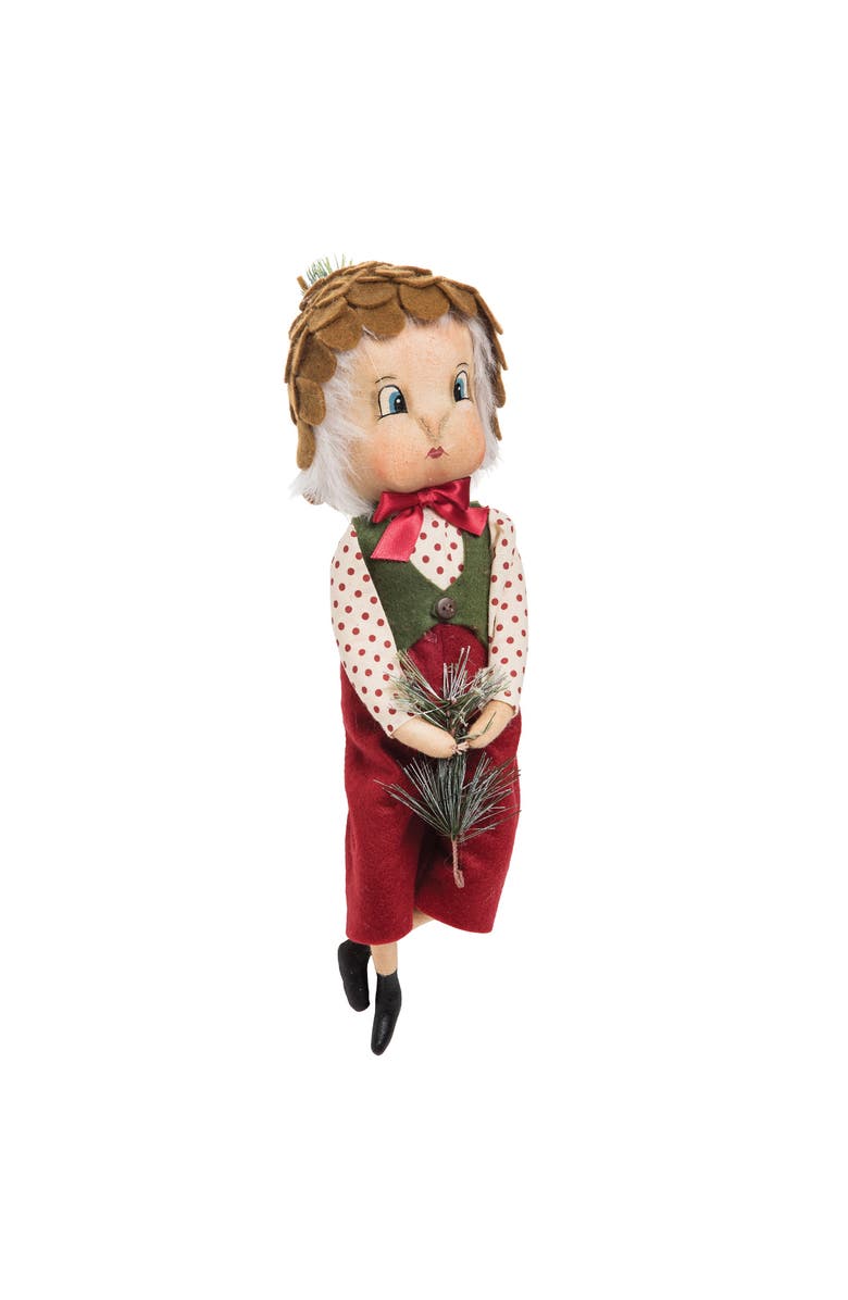 Gallerie II Hammond Pinecone Boy Joe Spencer Gathered Traditions Christmas Art Doll Figure, Main, color, Beige