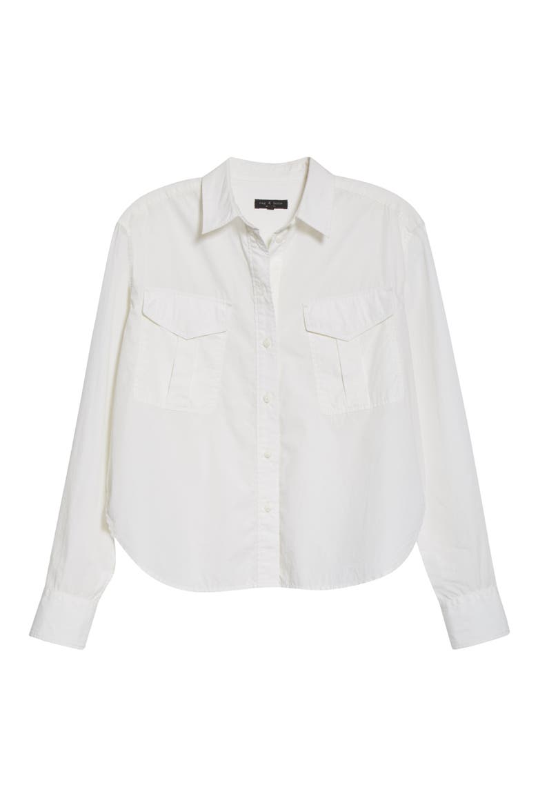 Florian Cotton & Silk Shirt, Alternate, color, WHITE