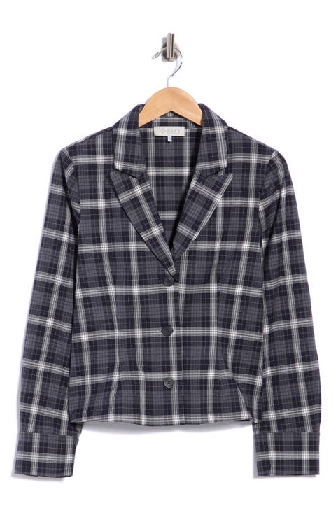 Plaid Fitted Blazer