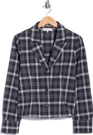 WAYF Plaid Fitted Blazer