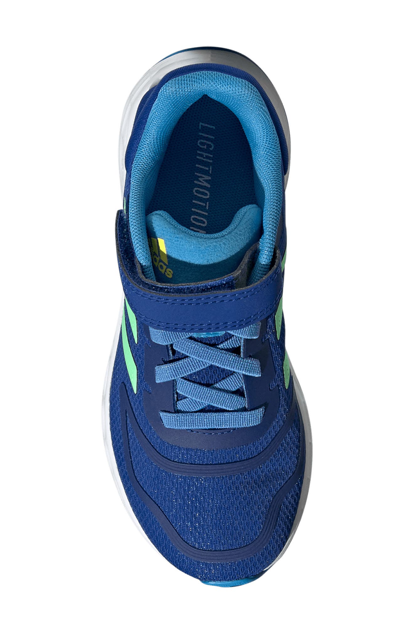 Kids' Duramo 10 El Sneaker, Alternate, color, BLUE/ BEAM GREEN