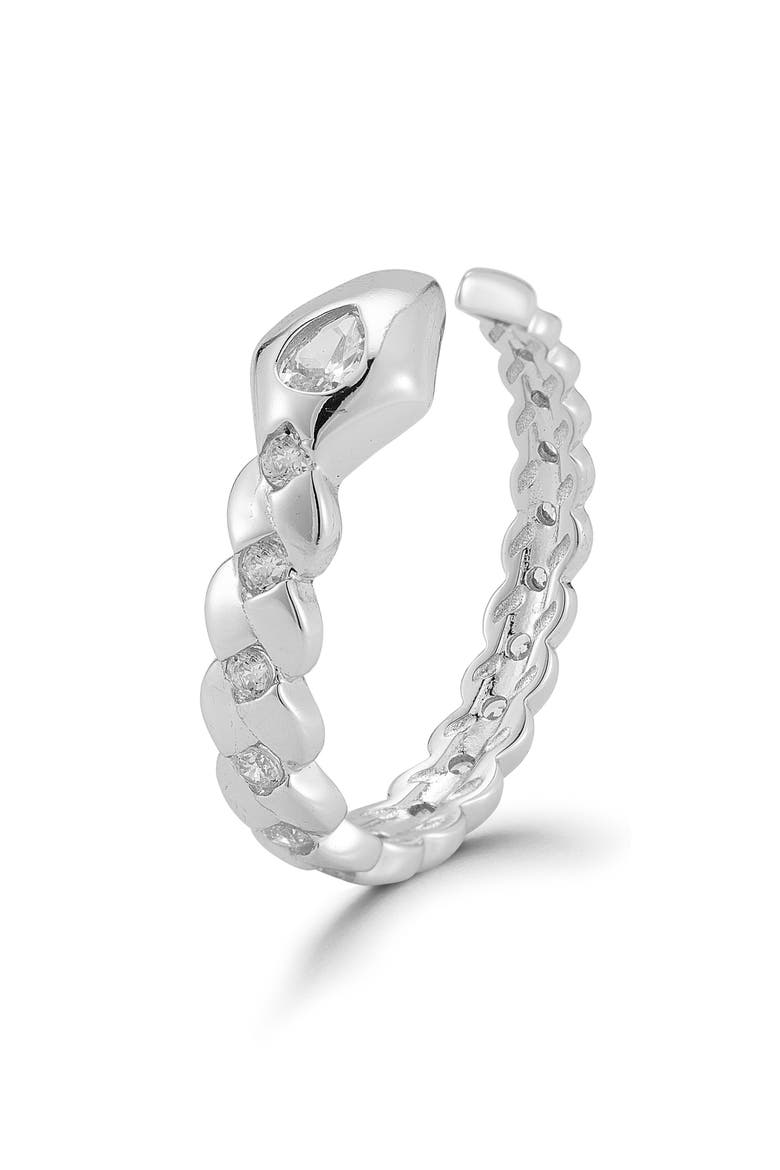 Cubic Zirconia Snake Cuff BraceletPavé CZ Snake Cuff Bracelet, Alternate, color, SILVER
