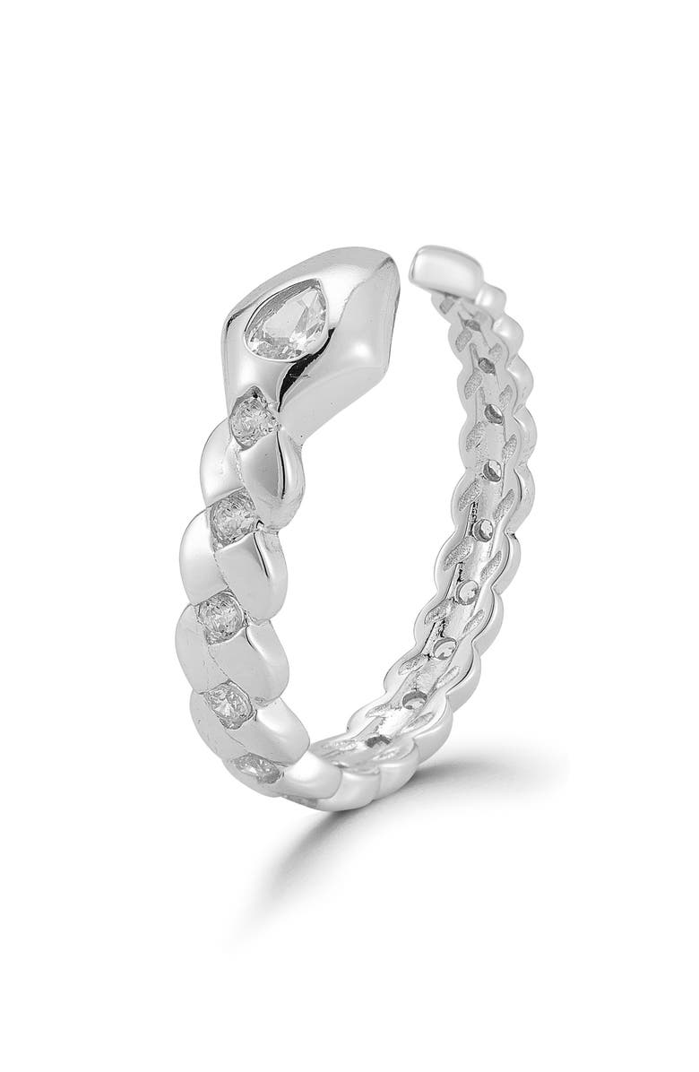 CHLOE AND MADISON Cubic Zirconia Snake Cuff BraceletPavé CZ Snake Cuff Bracelet, Alternate, color, Silver