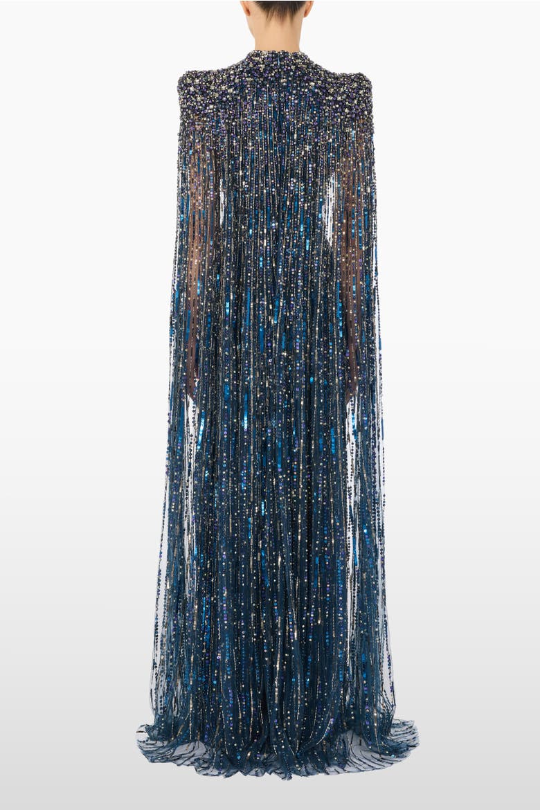 Opera Embellished Maxi Dress, Alternate, color, Blackthorne Blue