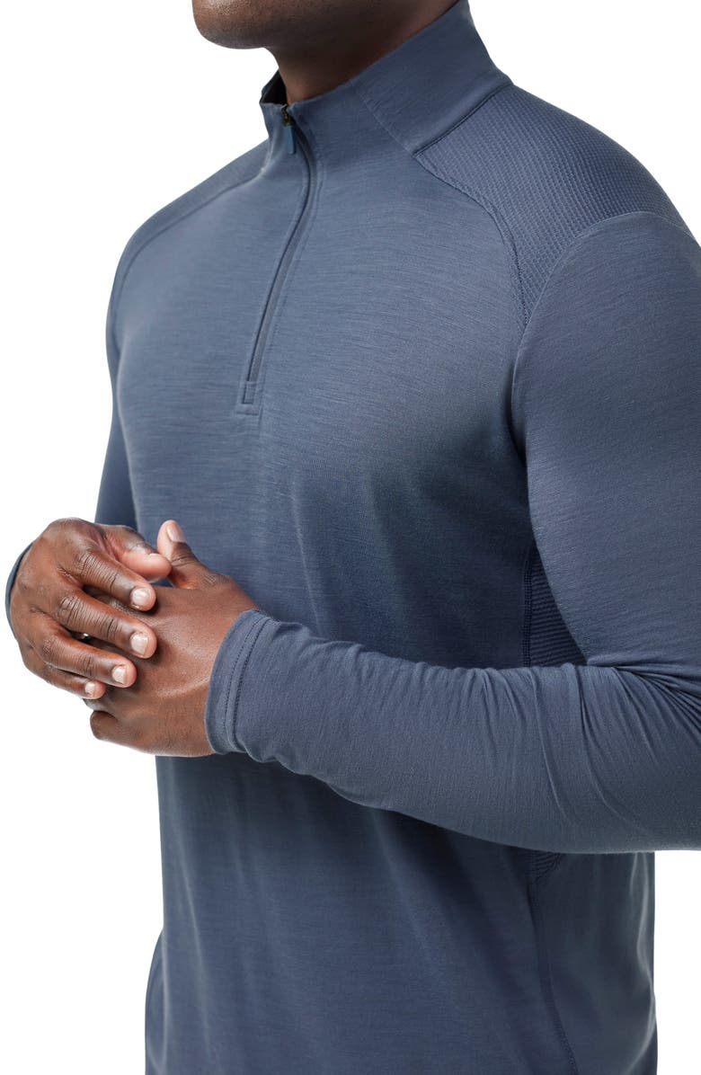 Smartwool Active Mesh Performance Quarter Zip Pullover, Alternate, color, Nightfall Blue