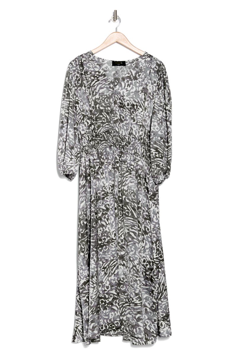 Renee C Patterned Maxi Dress, Alternate, color, Charcoal