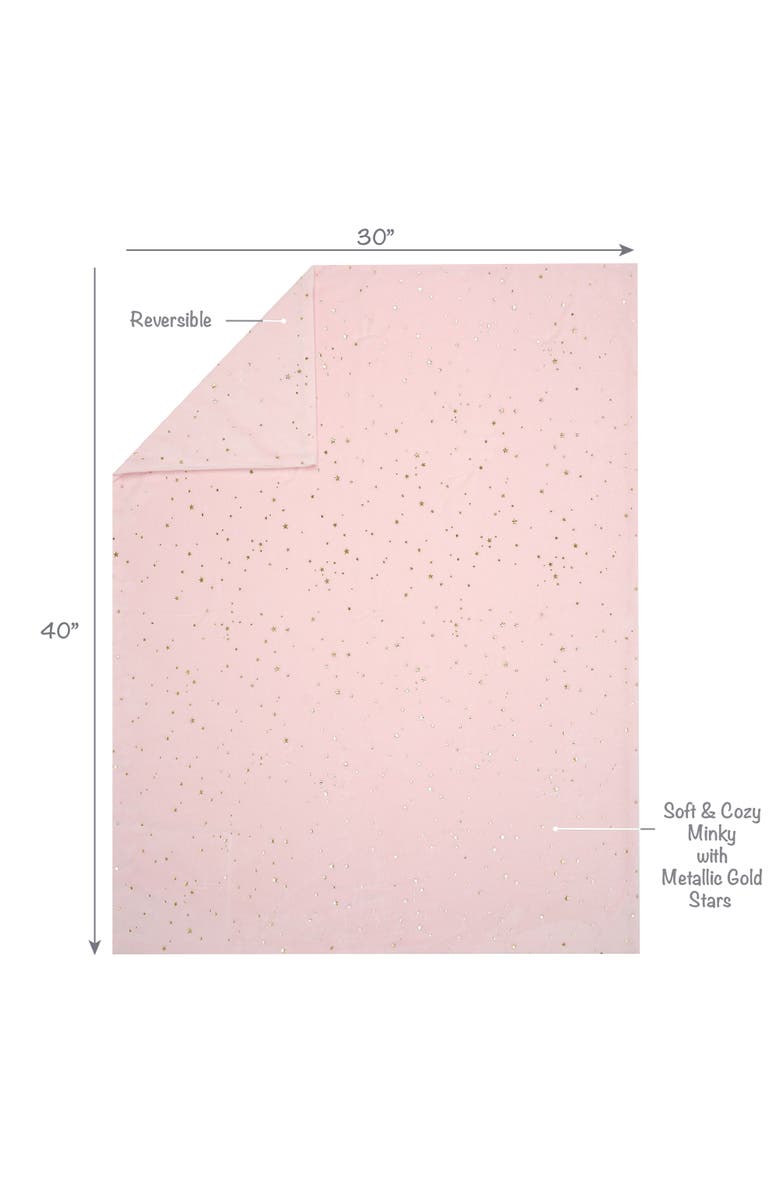 Lambs & Ivy Ballerina Baby Stars 2-Sided Soft Baby Blanket, Alternate, color, Pink