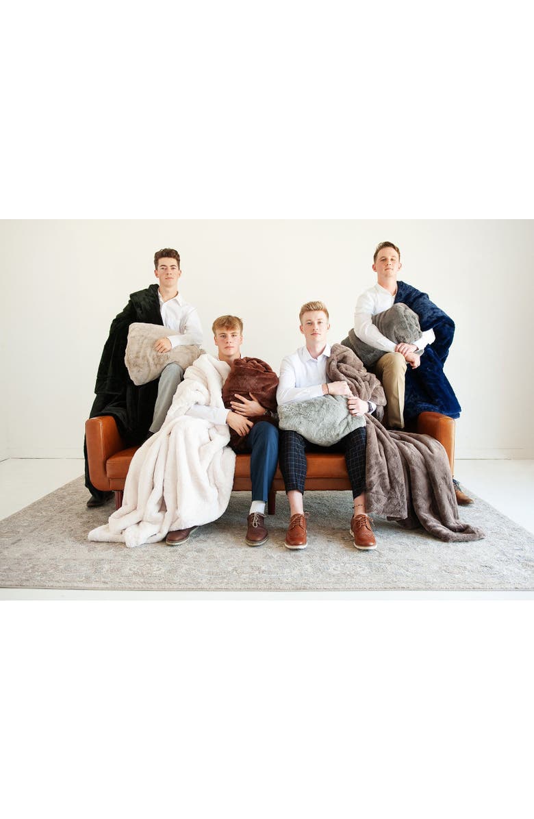 Minky Couture Plush Putty Blanket, Alternate, color, Beige, Brown