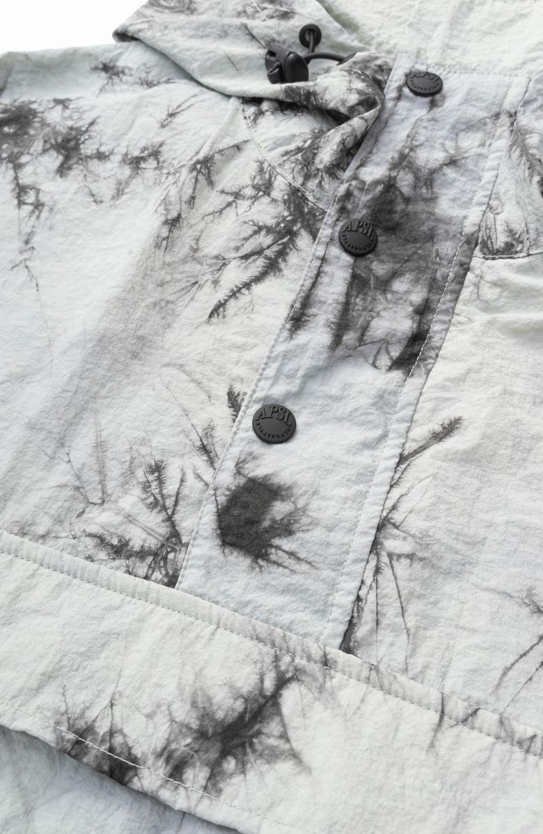 AlphaStyle Owais Tie Dye Hooded Anorak Jacket, Alternate, color, Tie Dye Grey