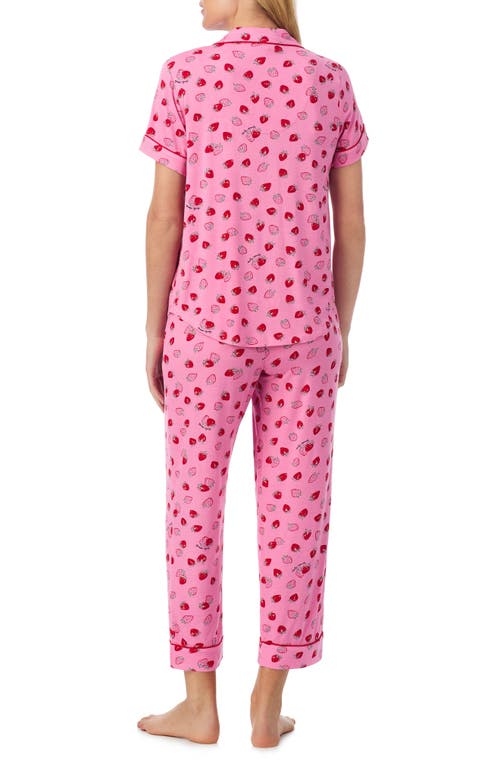 Kate Spade New York Print Crop Pajamas In Pink
