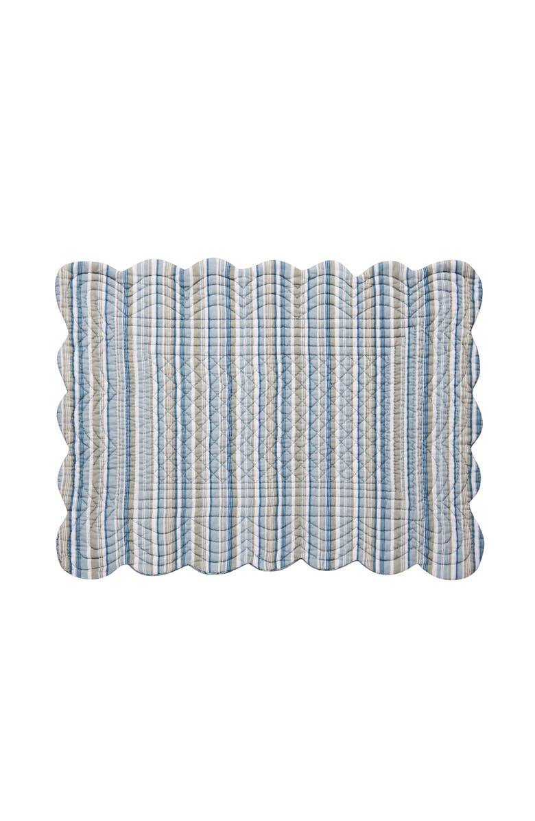 C&F Home Morrison Floral Cotton Quilted Reversible Machine Washable Placemat Machine Washable Set of 6, Alternate, color, Green