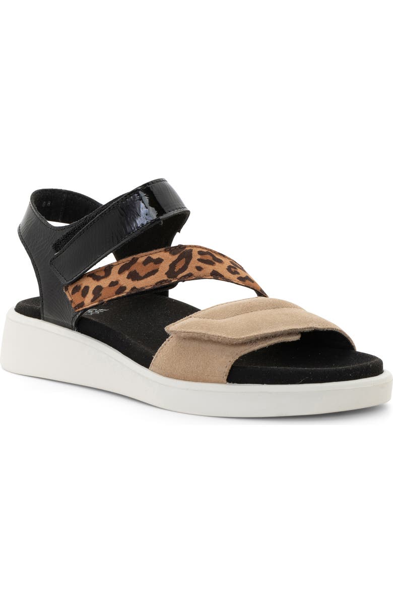 ara Marina Wedge Sandal, Main, color, Sand/ Nature/ Black