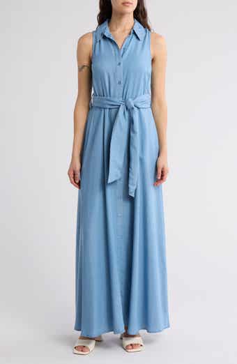BY DESIGN Evangeline Sleeveless Chambray Shirtdress