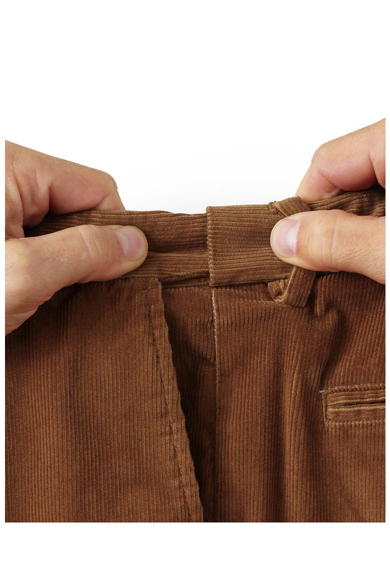Corduroy Comfort Waist Classic Fit Pleated Front Pant, Alternate, color, Rich Ginger Brown