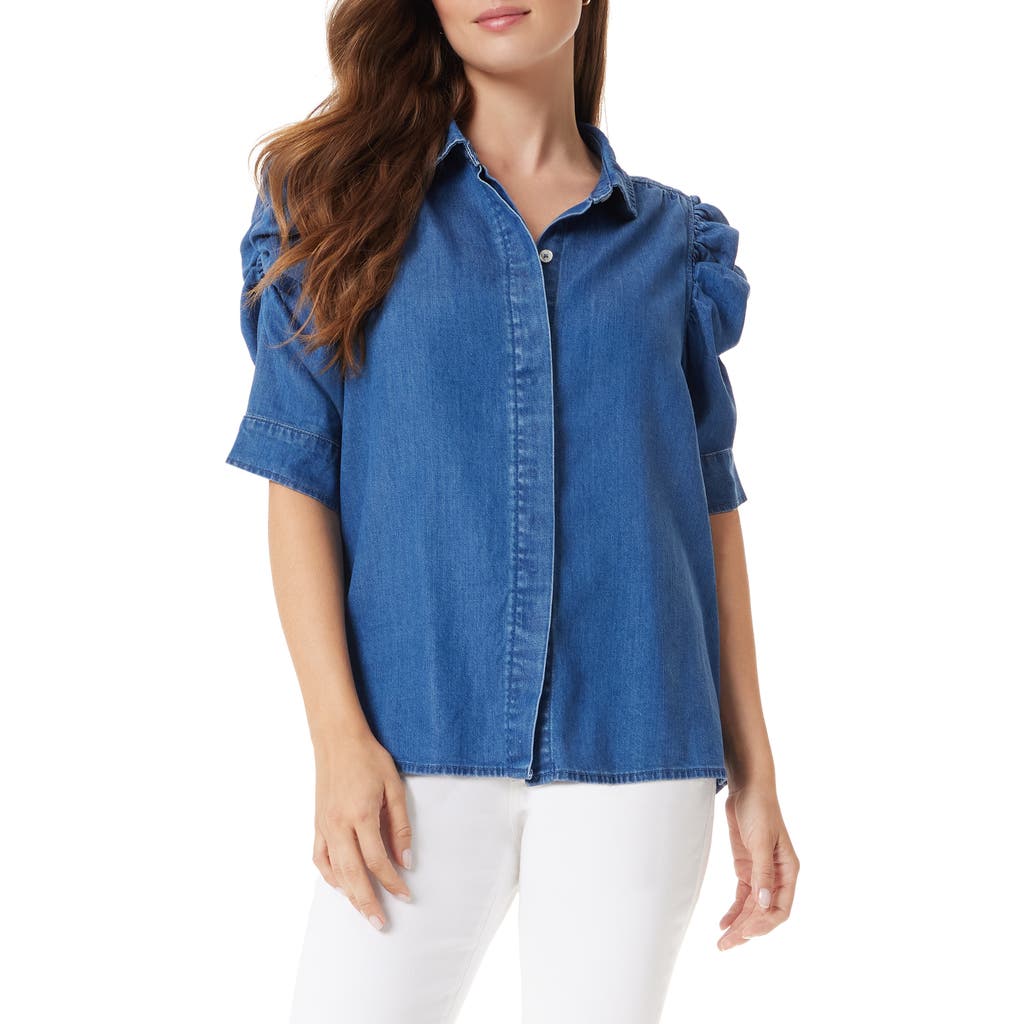 SAM EDELMAN SAM EDELMAN AUSTIN PUFF SLEEVE BUTTON-UP SHIRT