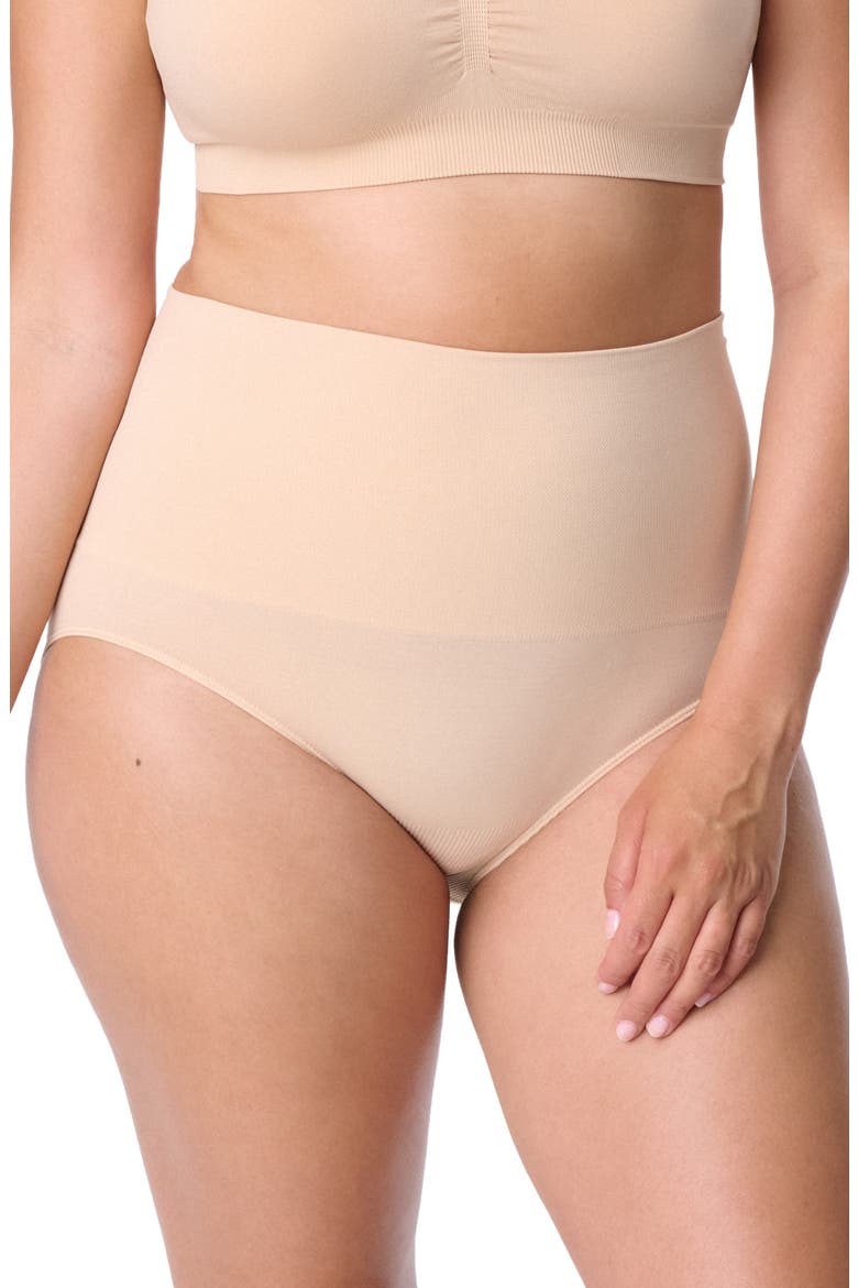 Motherhood Women's Maternity Seamless Postpartum Shaper Panty with Belly Support, 2-Pack, Alternate, color, Black and Oat