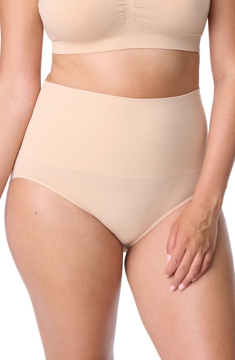 MOTHERHOOD MATERNITY Motherhood Women's Maternity Seamless Postpartum Shaper Panty with Belly Support, 2-Pack, Alternate, color, Black And Oat