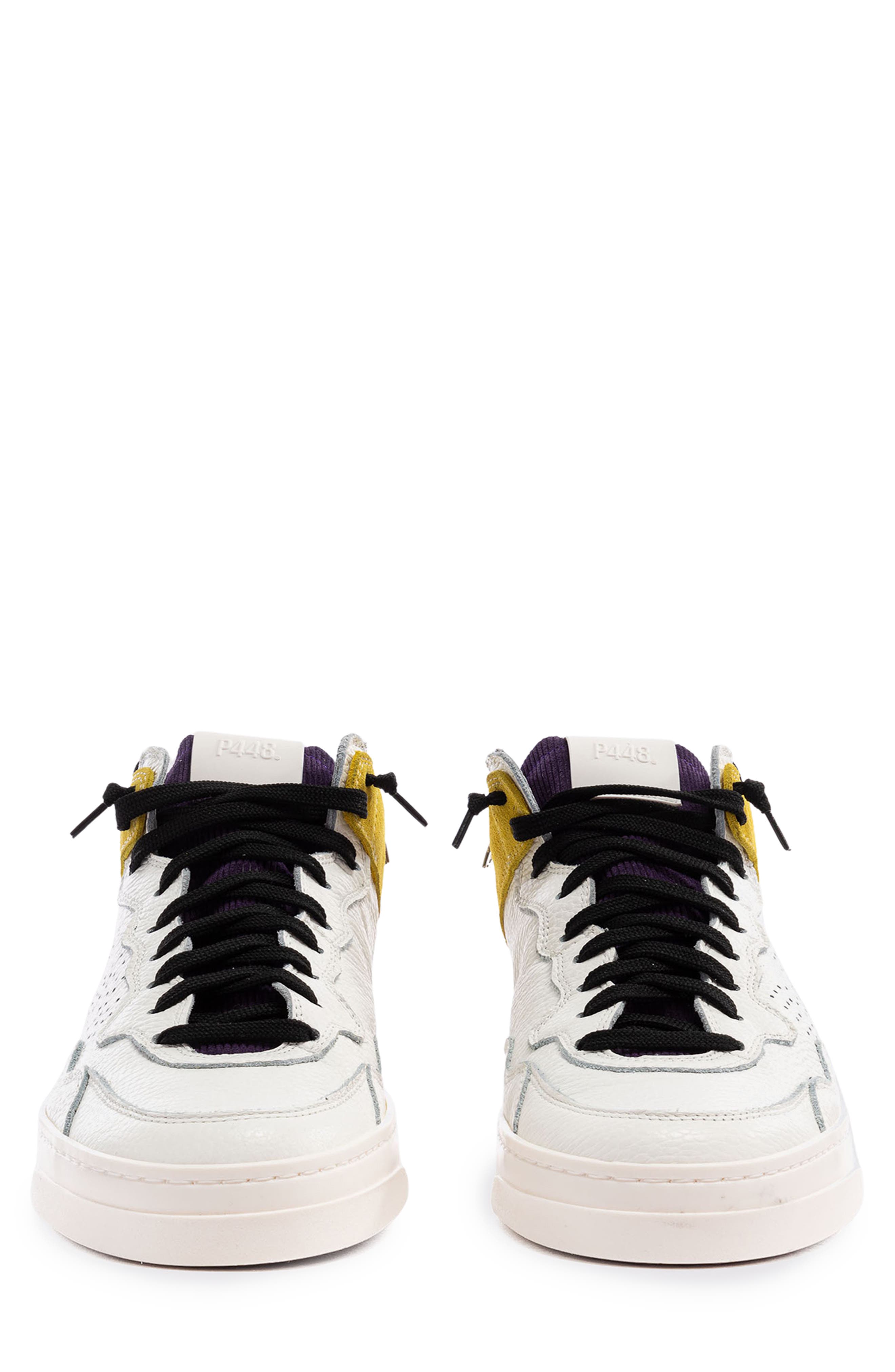 P448 Balihi High Top Sneaker, Alternate, color, White/ Gold/ Black
