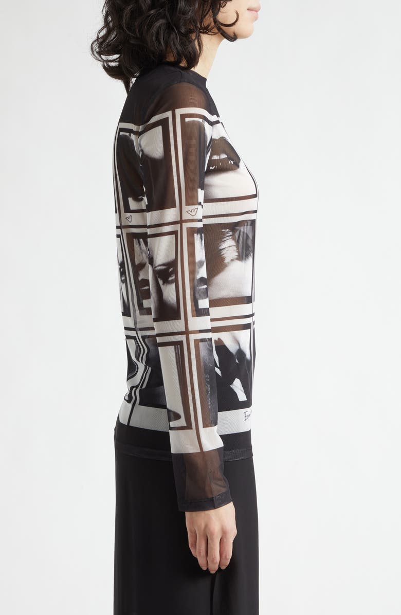 Emporio Armani Long Sleeve Graphic Print T-Shirt, Alternate, color, Solid Black