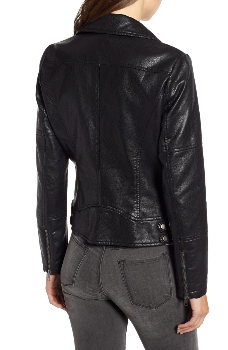 cupcakes and cashmere Faux Leather Moto Jacket, Alternate, color, 