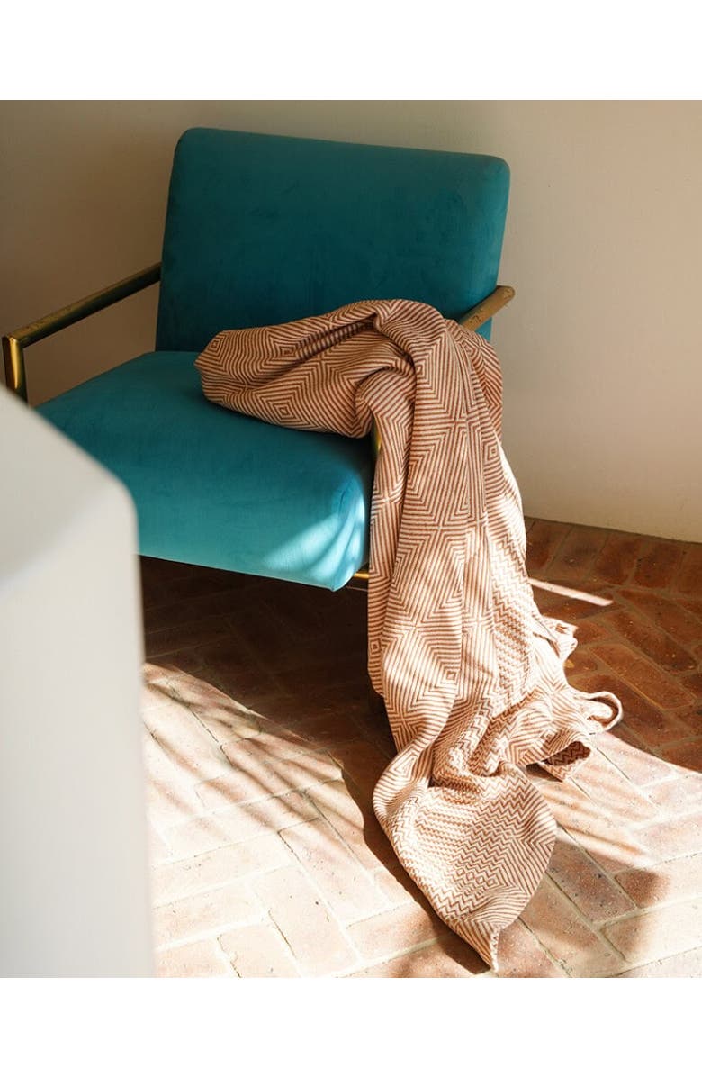 Mungo Throw Cotton Whalebone Blanket, Alternate, color, Copper