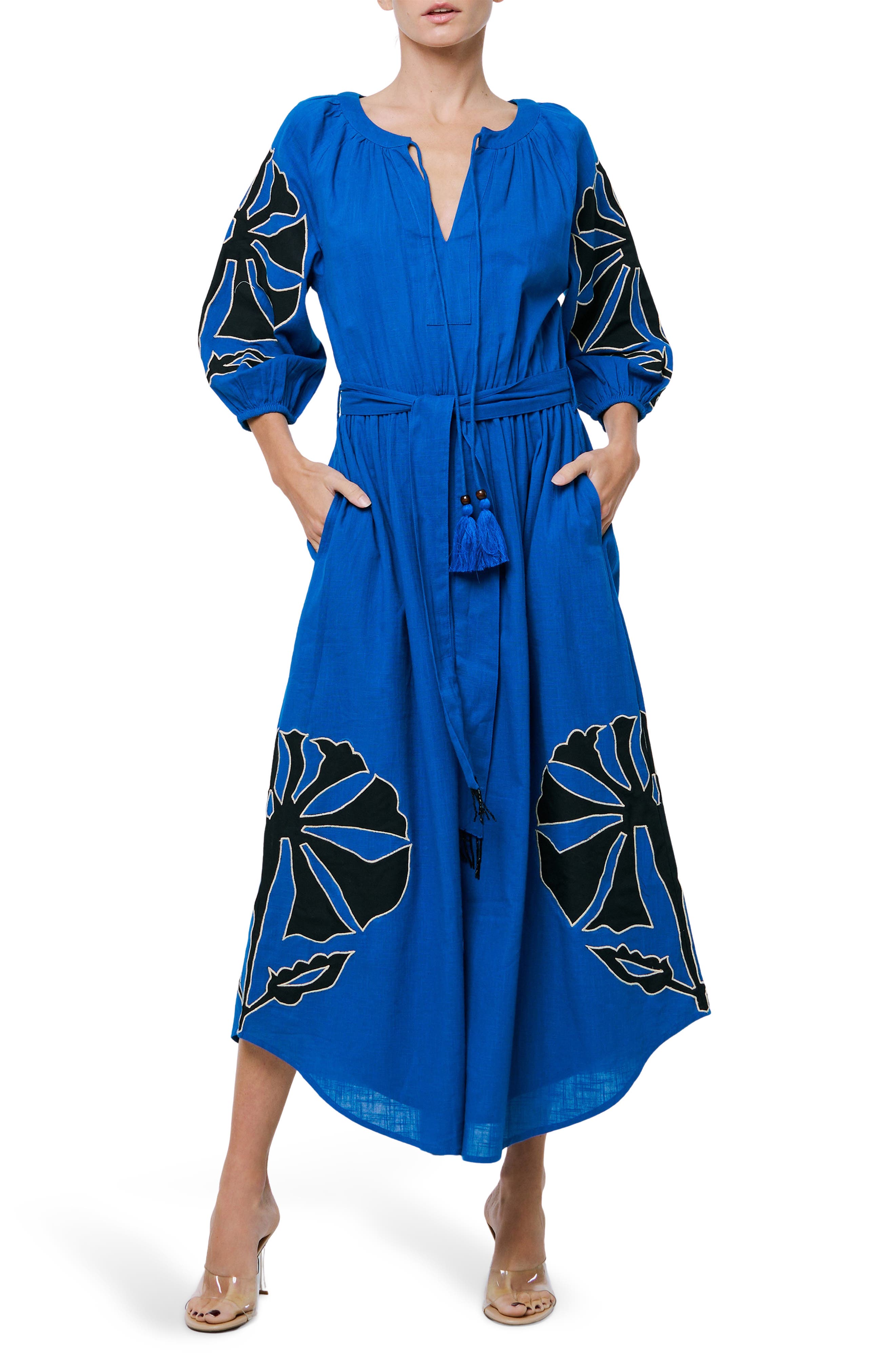 Tiana Embroidered Cotton Midi Dress