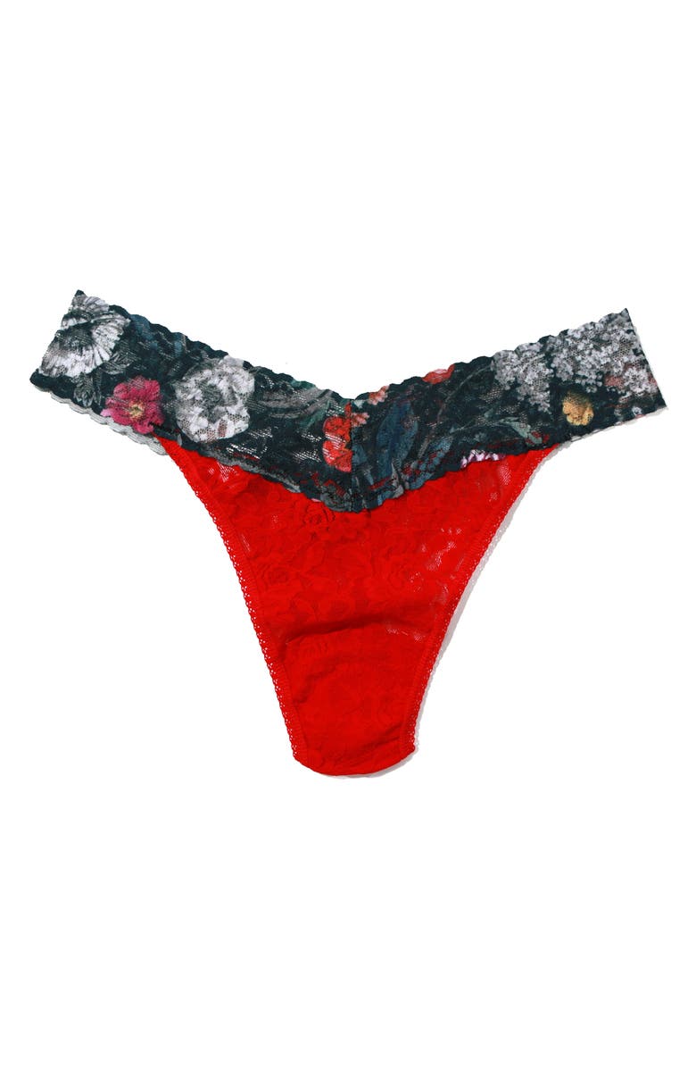 Hanky Panky Signature Lace Original Rise Thong, Main, color, Red/Eden