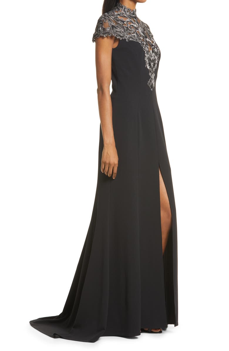 Tadashi Shoji Embroidered Lace Evening Gown, Alternate, color, 