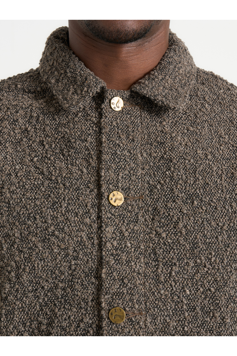 Damien Textured Boucle Jacket With Back Detail, Alternate, color, Brown