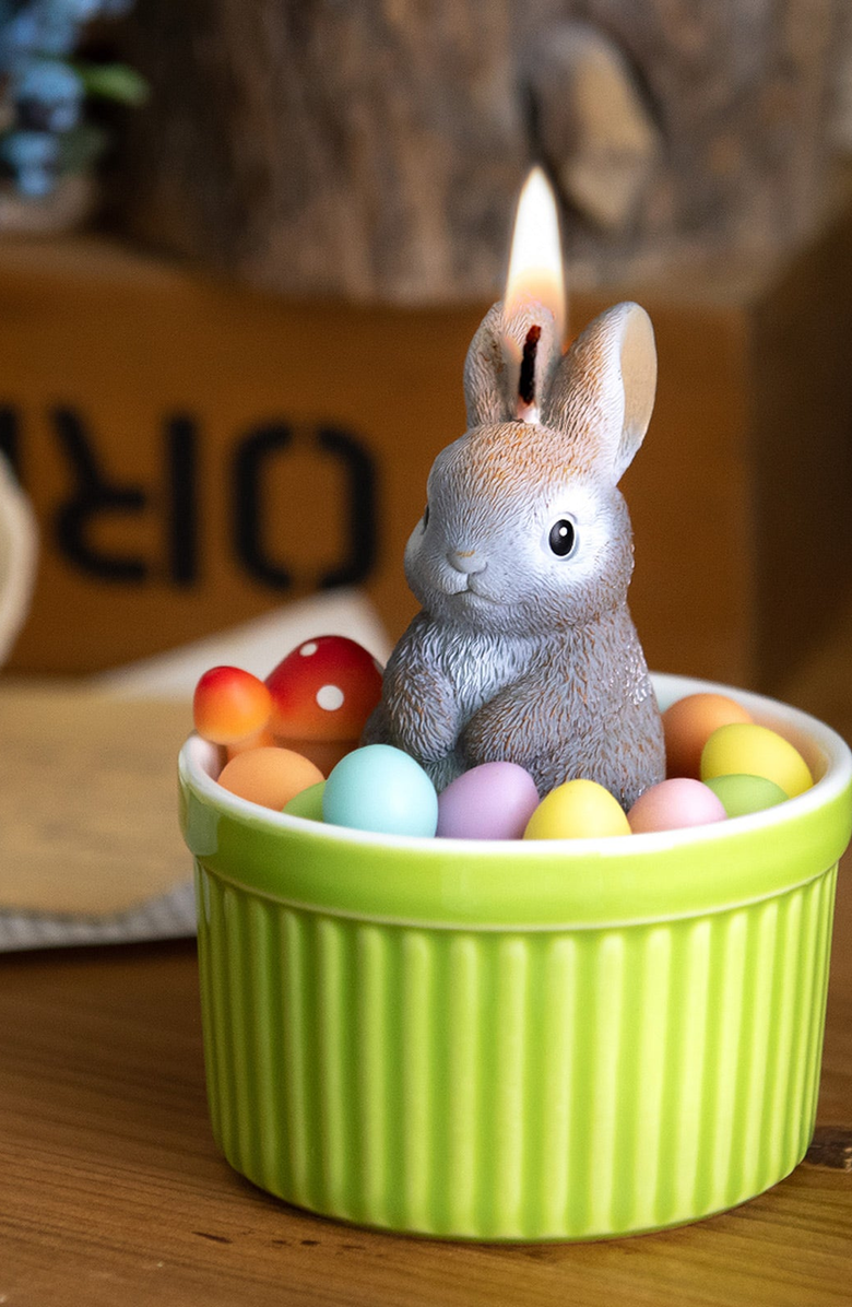 Southlake gifts Easter Bunny Candle, Alternate, color, Gray Rabbit / Pastels