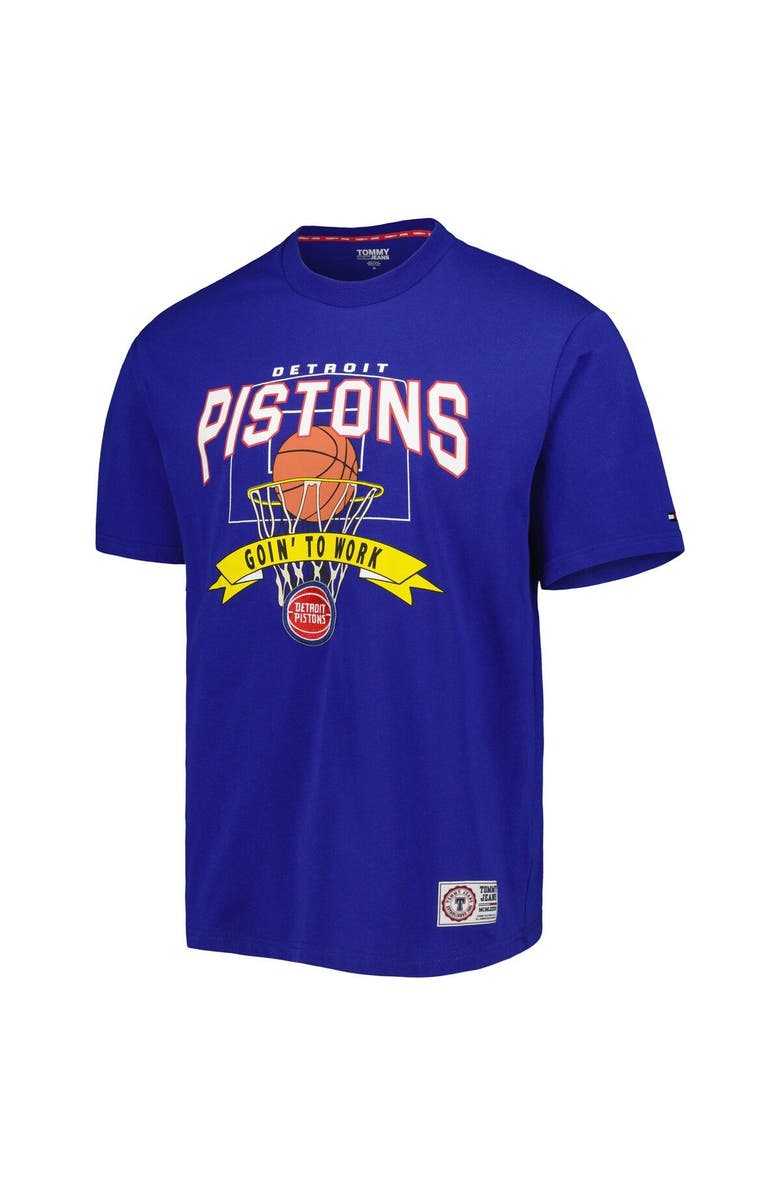TOMMY JEANS Men's Tommy Jeans Blue Detroit Pistons Tim Backboard T-Shirt, Alternate, color, Blue