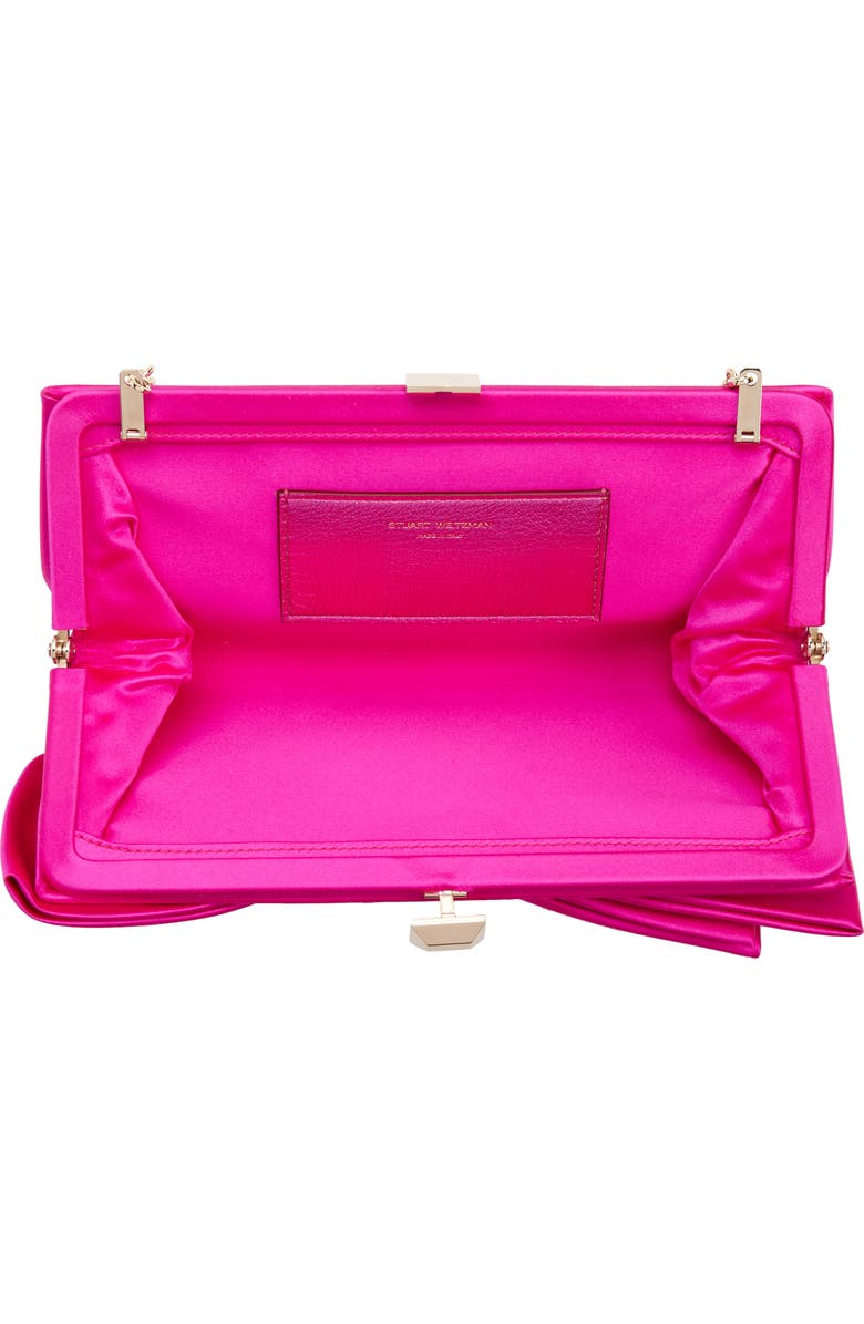Stuart Weitzman The VIP Loveknot Clutch, Alternate, color, Flamingo