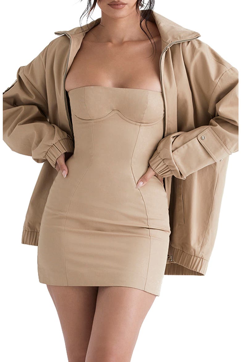 Cami Oversize Track Jacket, Alternate, color, TAUPE
