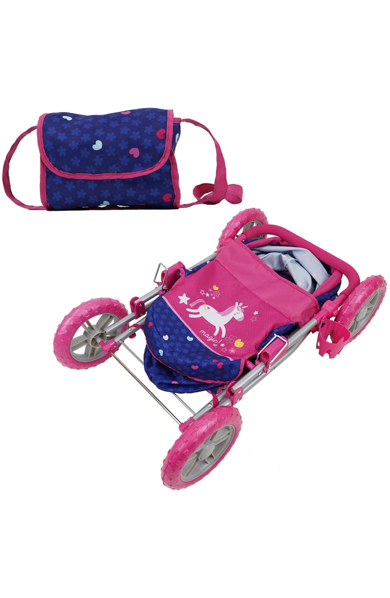 509 Unicorn Doll Pram in Blue 
Pink, Alternate, color, Multicolored