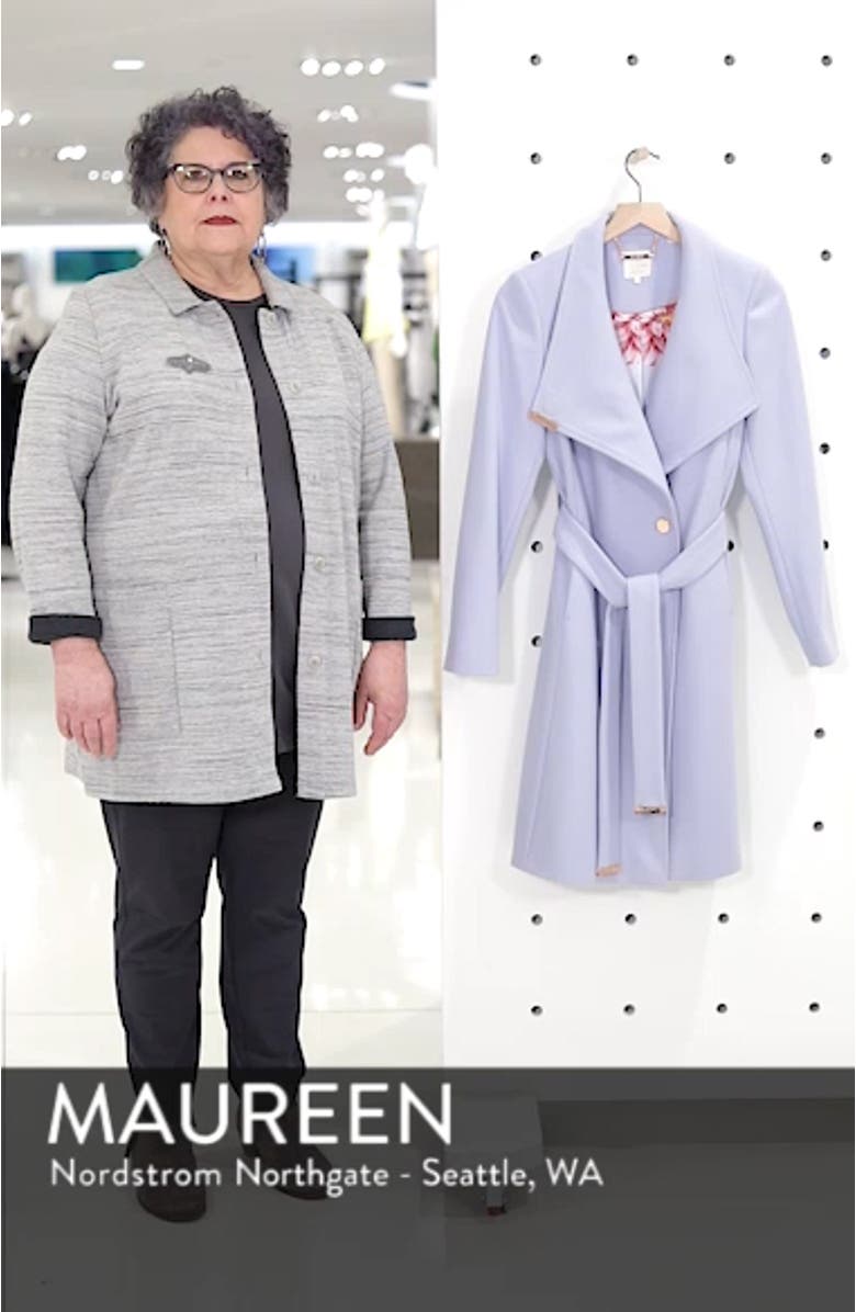 Wool Blend Long Wrap Coat, sales video thumbnail