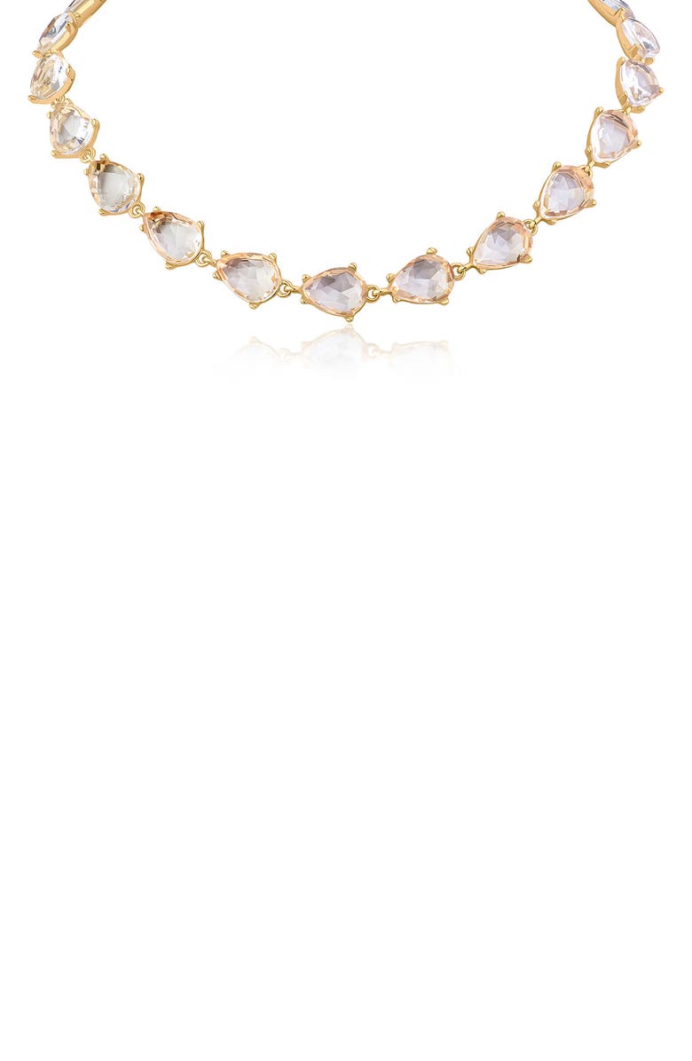 JARDIN Pear Cut Crystal Collar Necklace, Main, color, Clear/ Gold