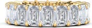 HauteCarat Emerald Cut Lab Created Diamond 18K Gold Eternity Band