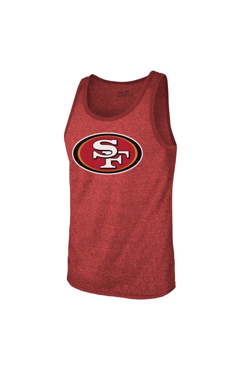 Majestic Threads Men's Majestic Threads Christian McCaffrey Scarlet San Francisco 49ers Tri-Blend Player Name & Number Tank Top, Alternate, color, Scarlet
