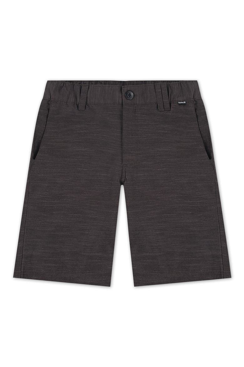 Kids' Phantom Slub 3/4 Waistband Shorts, Main, color, BLACK